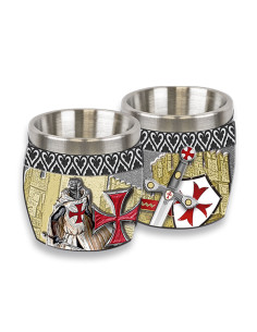 Shot glass knights templar with cross and sword