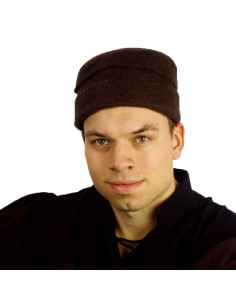 Egon medieval hat, in brown wool felt