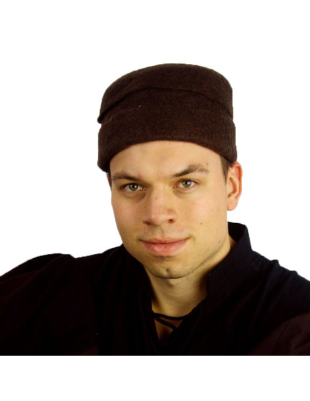 Egon medieval hat, in brown wool felt