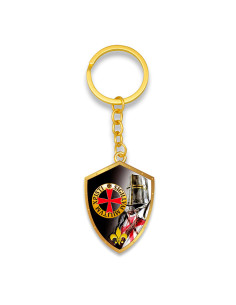 Knight Templar shield keychain with his helmet