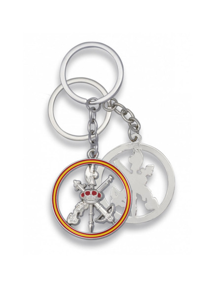 Silver keychain with the arms of the...