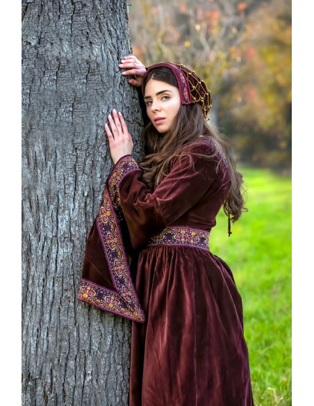 Elaine noble velvet cap, burgundy