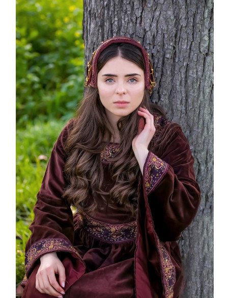 Elaine noble velvet cap, burgundy