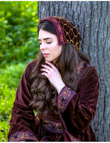 Elaine noble velvet cap, burgundy