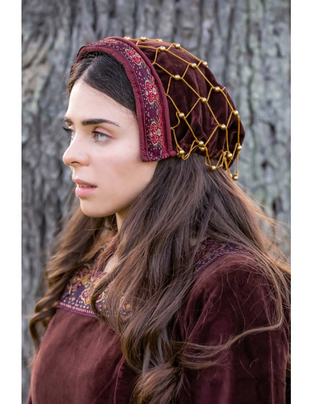 Elaine noble velvet cap, burgundy