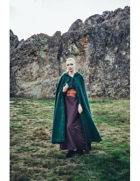 Medieval wool cape with hand...