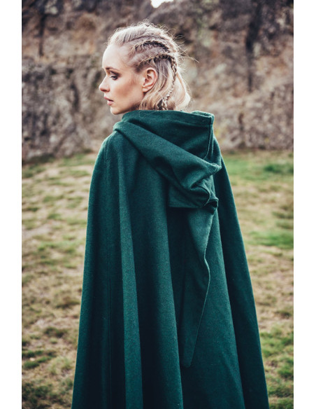 Medieval wool cape with hand...