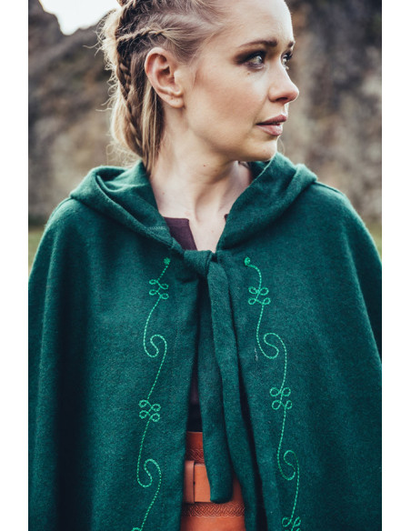 Medieval wool cape with hand...