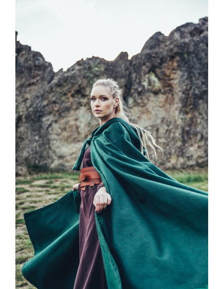 Medieval wool cape with hand...