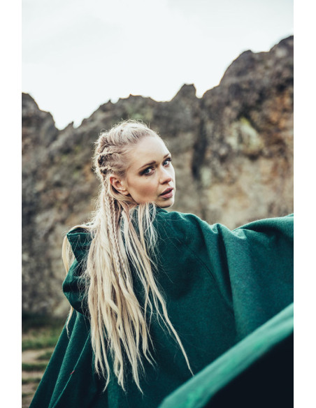 Medieval wool cape with hand...