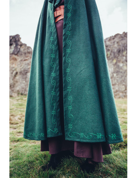 Medieval wool cape with hand...