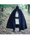 Long medieval cape model Raik, blue 160 cm.