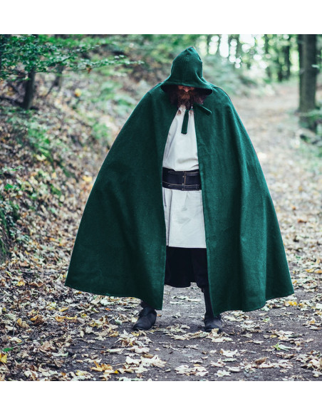 Raik model long medieval cape, green...