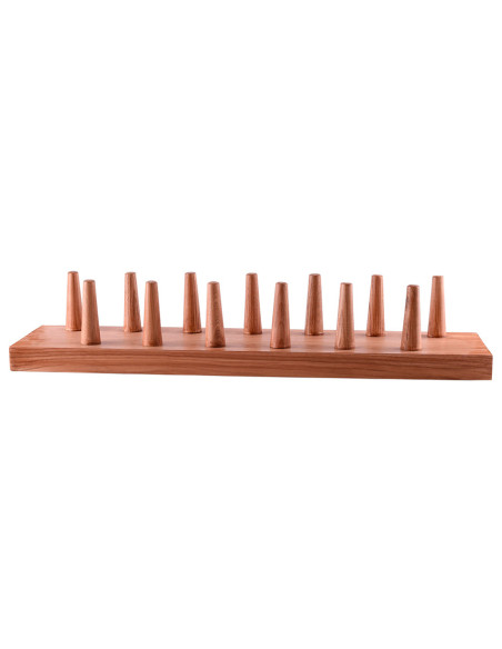 Wooden display for 13 spearheads