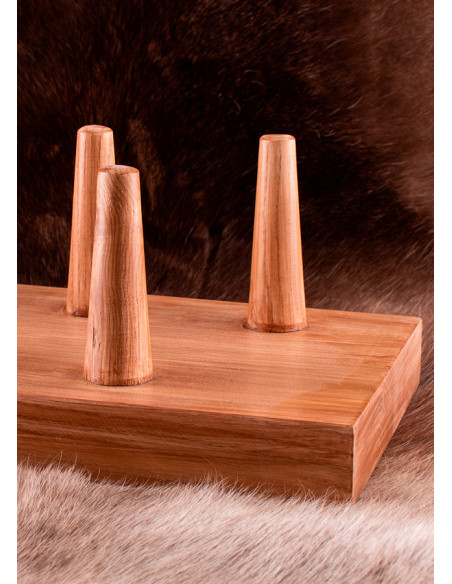 Wooden display for 13 spearheads