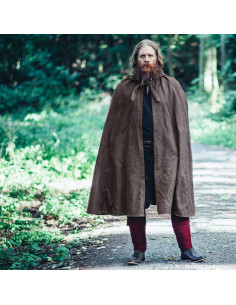 Medieval brown cotton cape, Frantz model