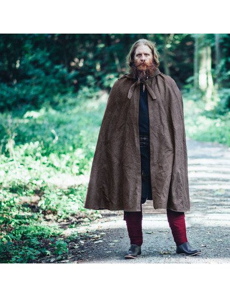 Medieval brown cotton cape, Frantz model