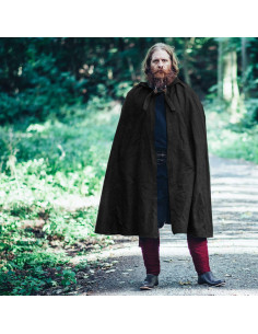 Medieval black cotton cape, Frantz model