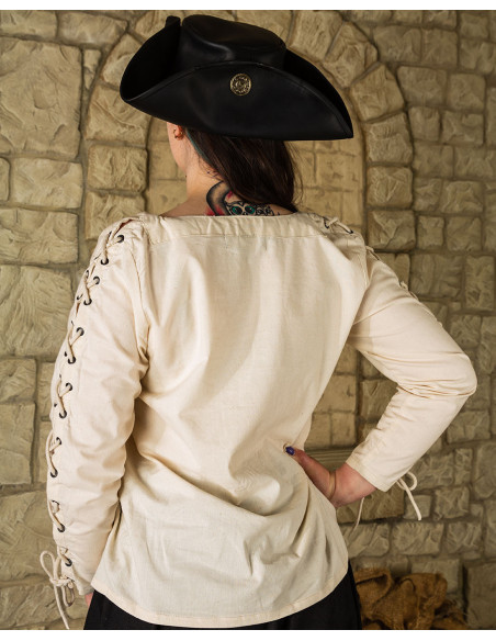 Abby cream medieval woman's blouse...