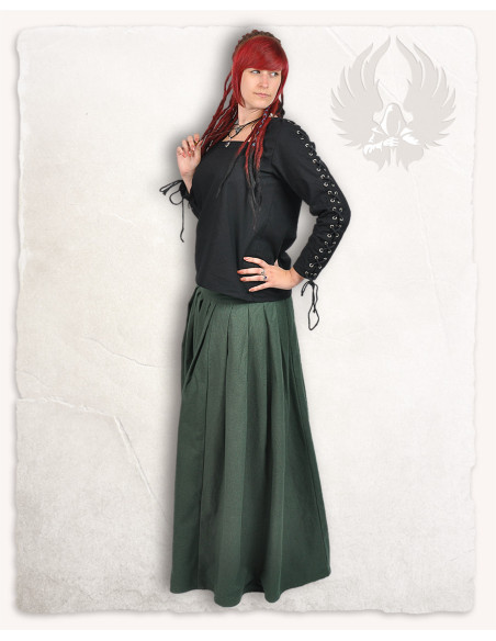 Abby black medieval woman blouse with...