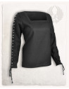 Abby black medieval woman blouse with eyelets and crossed strings