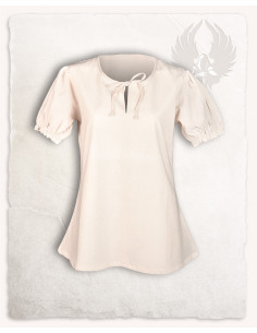 Elisa medieval blouse short sleeve, cream color, with...
