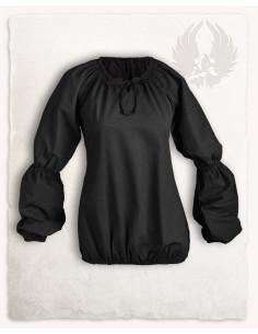 Medieval Kara long-sleeved blouse, black, with front lace 2