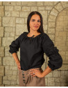 Medieval Kara long-sleeved blouse, black, with front lace