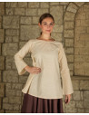 Medieval blouse Valeria long bell sleeve, cream color