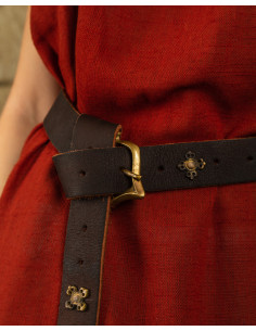 Medieval Adalberto noble leather belt, 130 cm.