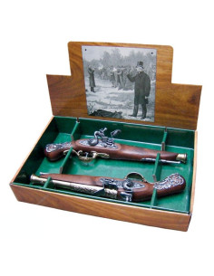 Set of 2 English dueling pistols, 18th century