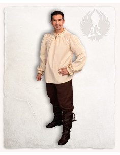 Bastian long-sleeved medieval shirt in cream