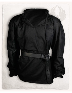 Bastian long sleeve medieval shirt in black
