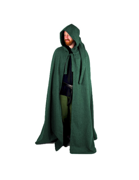 Long medieval cape Boil model, green...