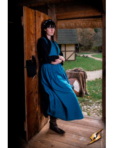 Medieval and Renaissance dress Adelina woman in Misty blue 2