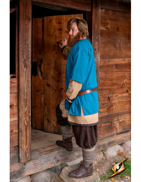 Medieval cotton shirt Jolner Misty blue