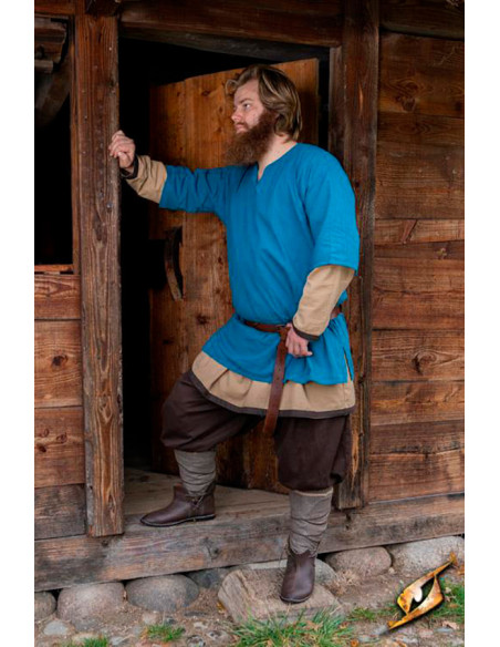 Medieval cotton shirt Jolner Misty blue