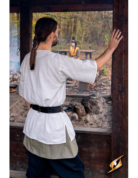 Jolner cotton medieval shirt ivory white