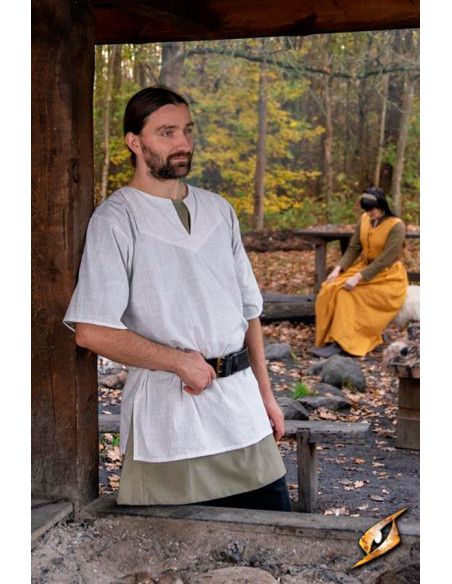 Jolner cotton medieval shirt ivory white