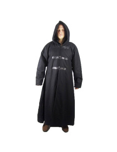 Gothic black wool coat, Ivanus model