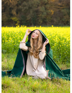 Medieval wool cape with hood