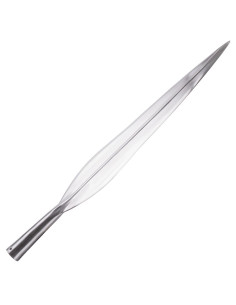 Long carved Viking spearhead, 64 cm.