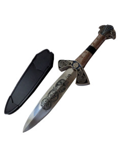 Viking dagger with leather scabbard