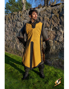 Medieval tabard Clement bicolor, griffin yellow - epic black