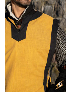 Medieval tabard Clement bicolor, griffin yellow - epic black 2