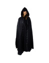 Long medieval cape with embroidery Marta model, black 160 cm.