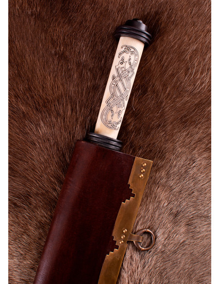 Long Viking seax with bone hilt, 10th...