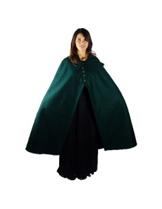 Short medieval cape for ladies, Heidi model, green color