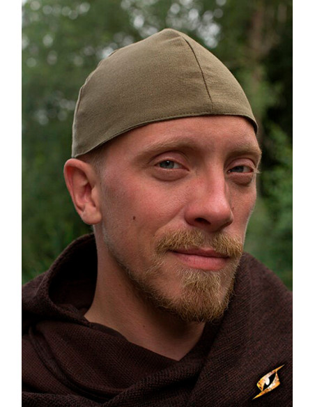 Baldur medieval cap in olive green