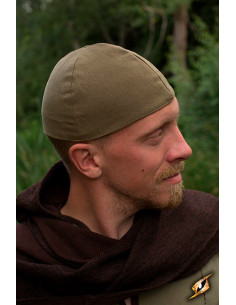 Baldur medieval cap in olive green 2
